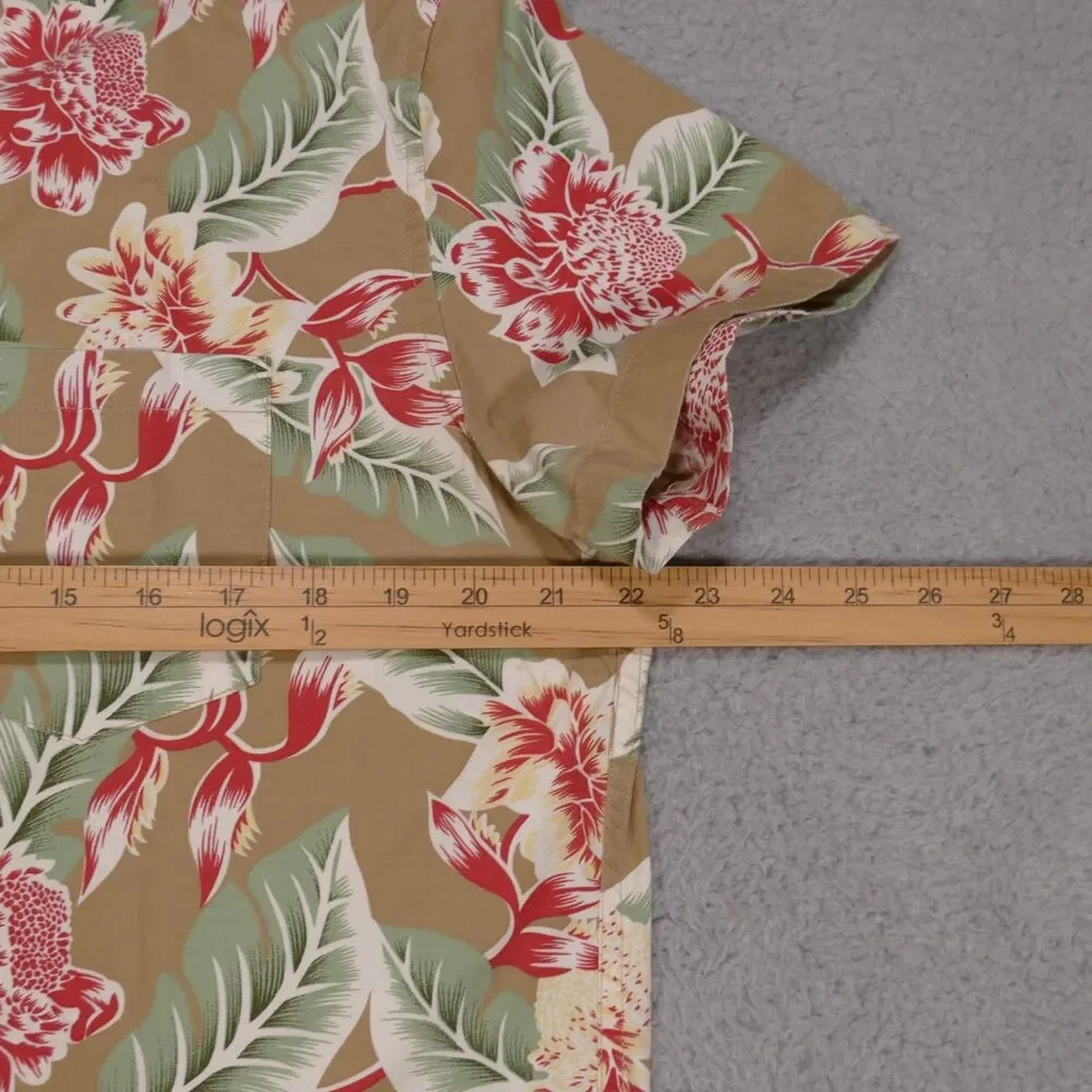 J Crew Floral Button Down Shirt Mens Large SLIM FIT  Short Sleeve